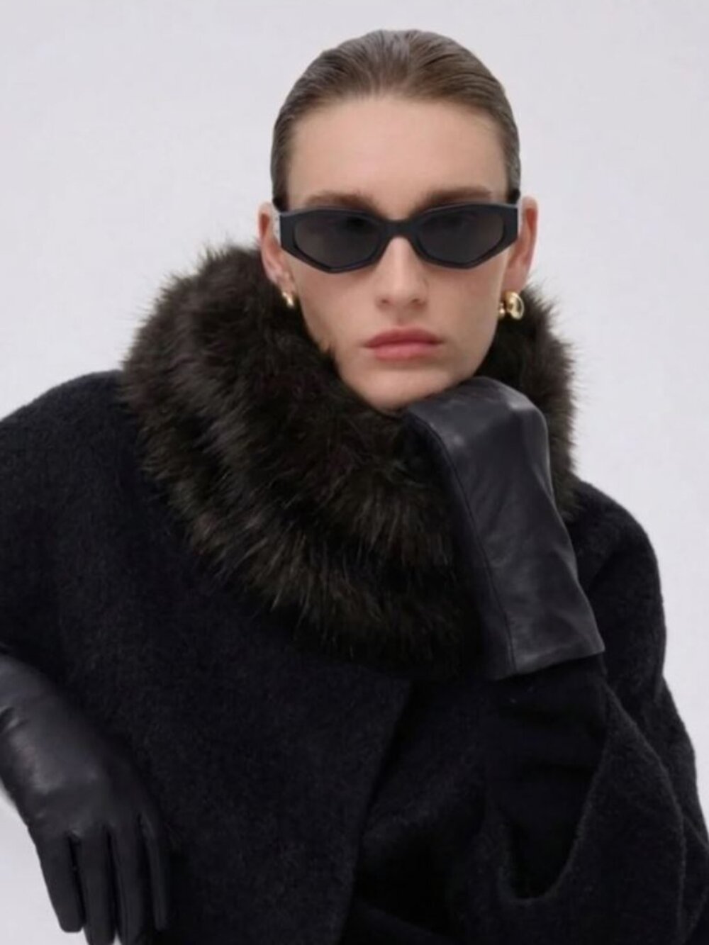 CLUB MONACO - Faux Fur Blackish Brown Infinity Scarf Snood Slip-on